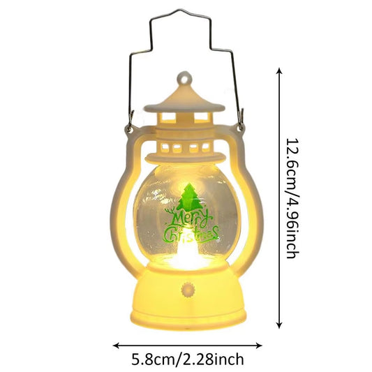 1PC Retro Kerosene Night Light Christmas Decorative Hanging Lantern Fairy Small Oil Lamp for New Year Navidad Home Decoration